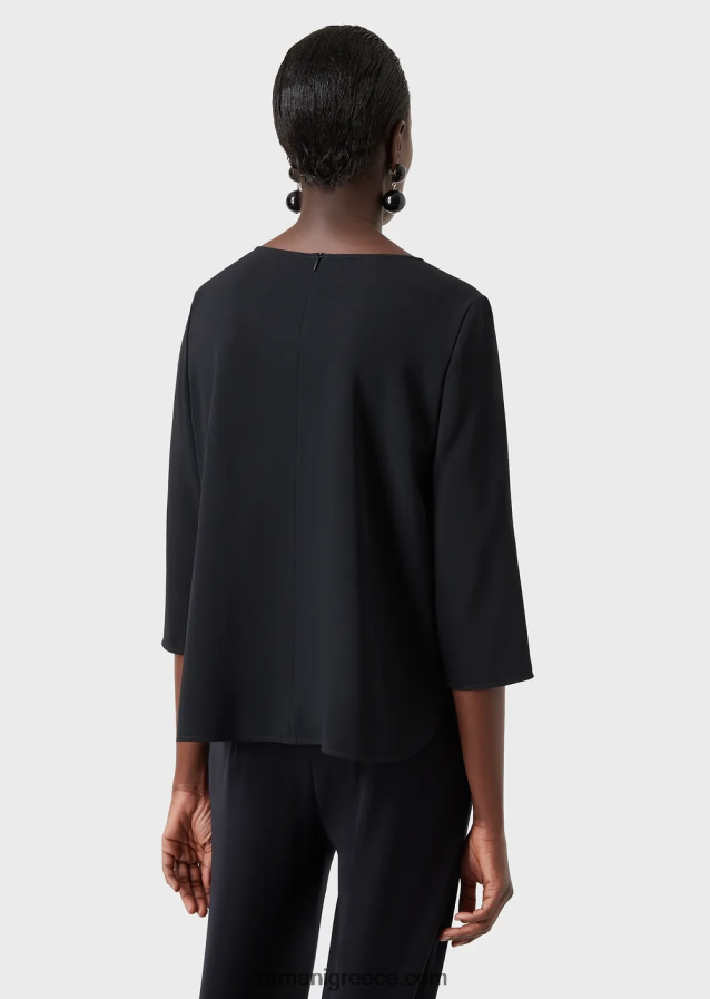 γυναίκες Armani μπλούζα envers-σατινέ με μανίκια 3/4 4046R6388 ναυτικό μπλε