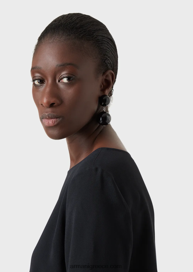 γυναίκες Armani μπλούζα envers-σατινέ με μανίκια 3/4 4046R6388 ναυτικό μπλε