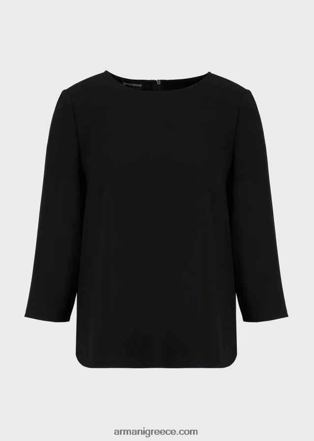 γυναίκες Armani μπλούζα envers-σατινέ με μανίκια 3/4 4046R6390 μαύρος