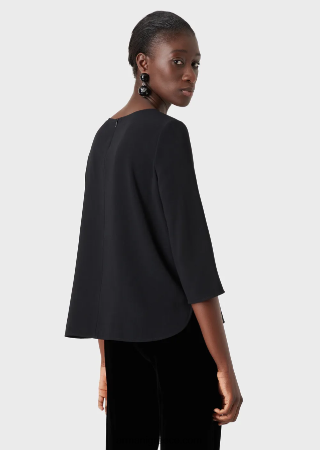 γυναίκες Armani μπλούζα envers-σατινέ με μανίκια 3/4 4046R6390 μαύρος