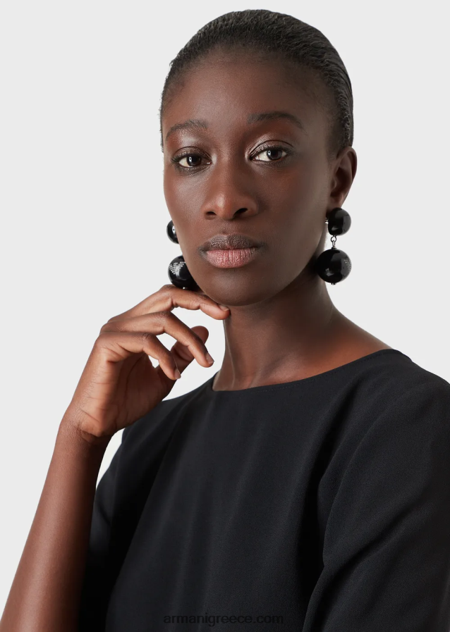 γυναίκες Armani μπλούζα envers-σατινέ με μανίκια 3/4 4046R6390 μαύρος