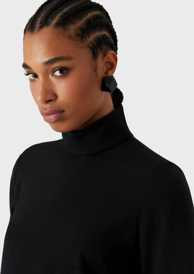 γυναίκες Armani Μπλούζα με λαιμόκοψη σε σατέν envers 4046R6365 μαύρος