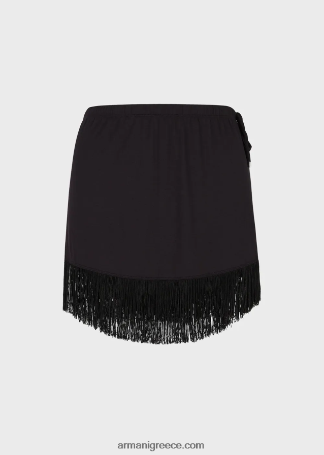 γυναίκες Armani σαρόνγκ βισκόζης με κρόσσια 4046R618 μαύρος