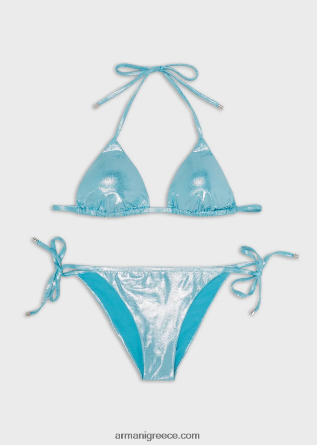 γυναίκες Armani τριγωνικό μπικίνι με επένδυση από λύκρα 4046R65 γαλανός