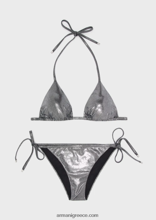 γυναίκες Armani τριγωνικό μπικίνι με επένδυση από λύκρα 4046R66 μαύρος
