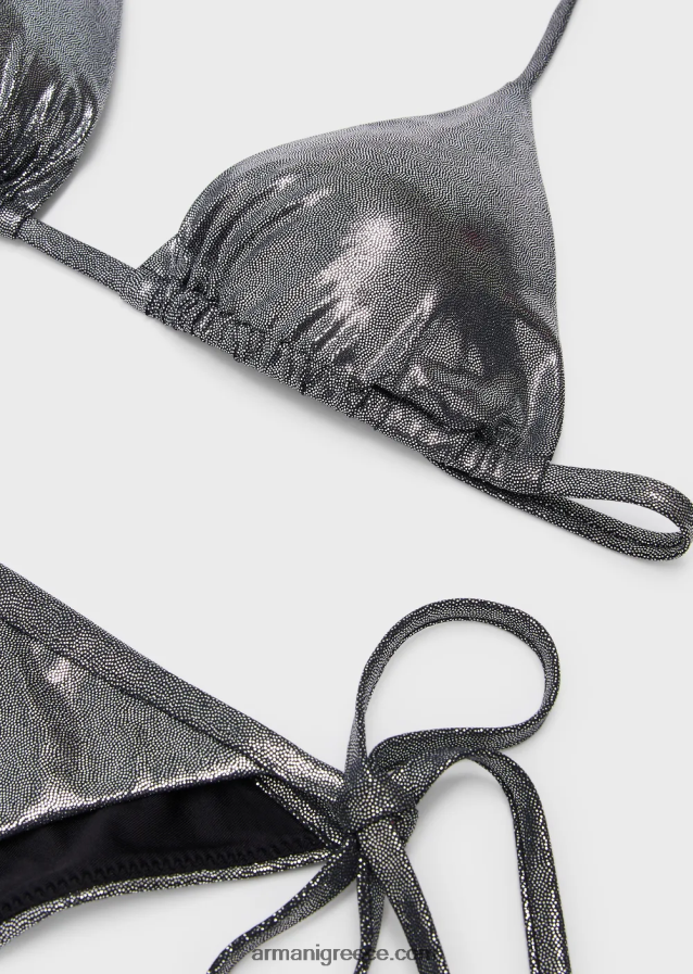 γυναίκες Armani τριγωνικό μπικίνι με επένδυση από λύκρα 4046R66 μαύρος