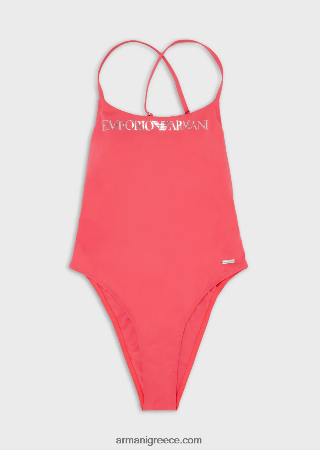 γυναίκες Armani ανακυκλωμένο νάιλον μαγιό με λογότυπο 4046R68 ροζ