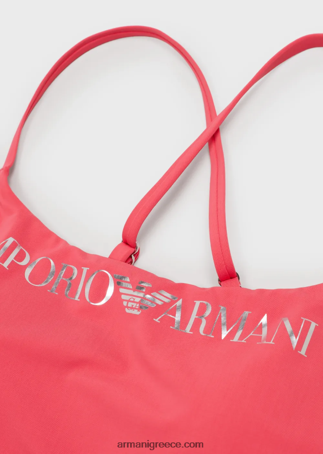 γυναίκες Armani ανακυκλωμένο νάιλον μαγιό με λογότυπο 4046R68 ροζ