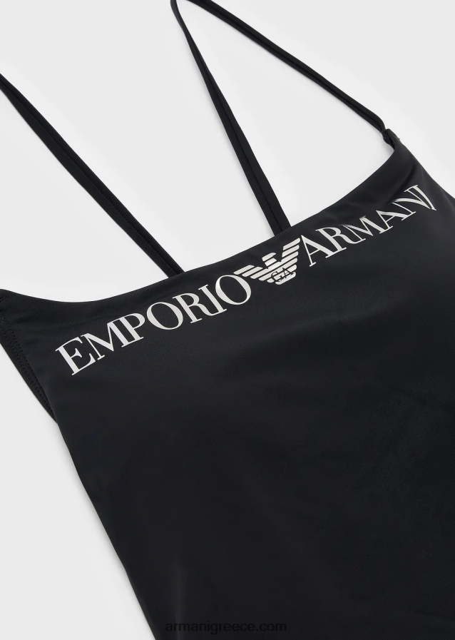 γυναίκες Armani ανακυκλωμένο νάιλον μαγιό με λογότυπο 4046R69 μαύρος