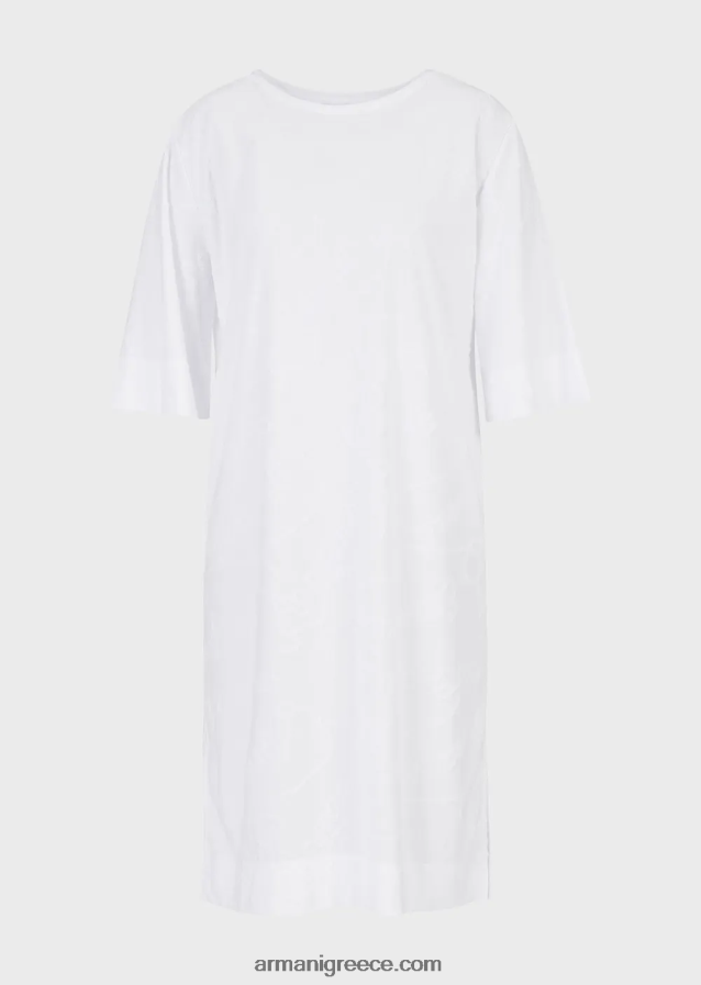 γυναίκες Armani Φόρεμα παραλίας ζέρσεϊ ζακάρ logomania 4046R619 άσπρο