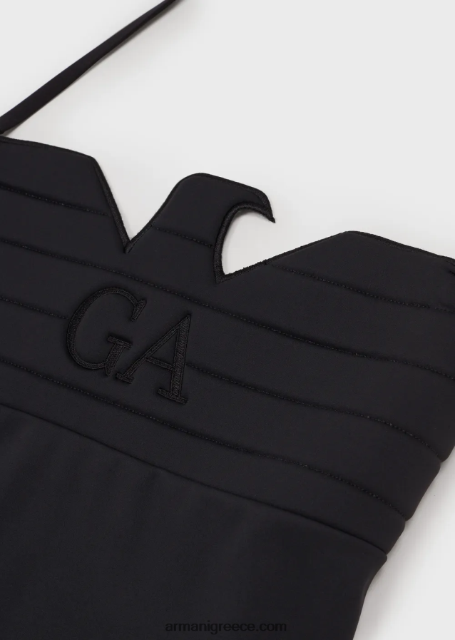 γυναίκες Armani Ολόσωμο μαγιό υφασμάτινο scuba με επένδυση αετού 4046R611