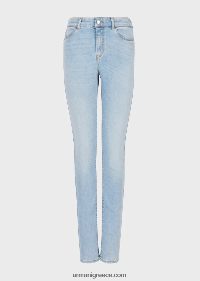 γυναίκες Armani j18 τζιν με ψηλόμεσο κοκαλιάρικο τζιν 4046R62754 γαλάζιο