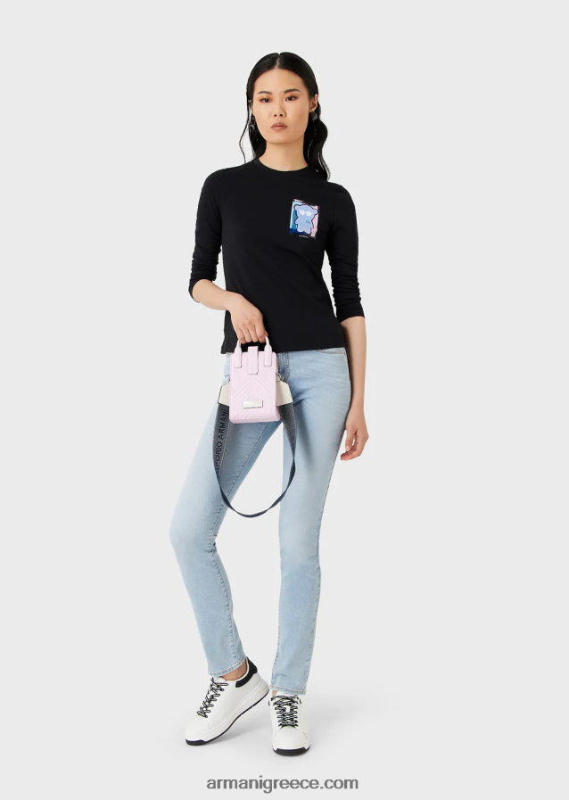 γυναίκες Armani j18 τζιν με ψηλόμεσο κοκαλιάρικο τζιν 4046R62754 γαλάζιο