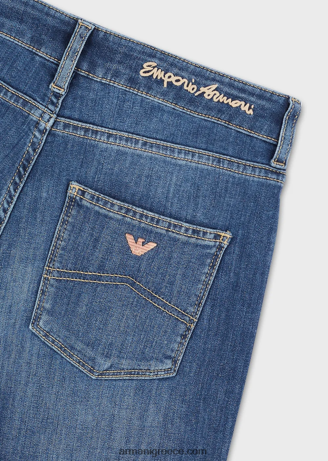 γυναίκες Armani j18 ψηλόμεσο, στενό τζιν σε τζιν τεντσελ 4046R62755 σκούρο μπλε