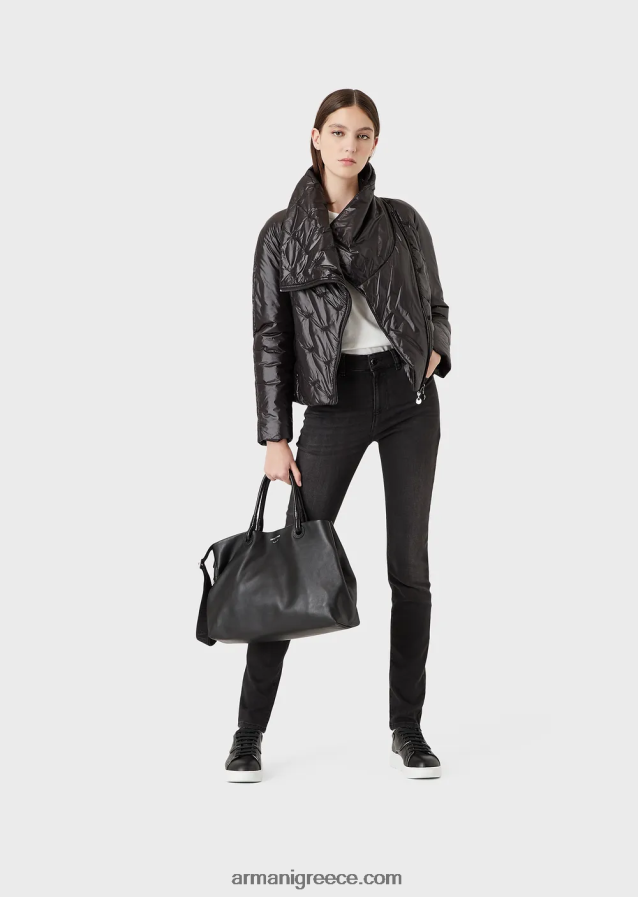 γυναίκες Armani j18 τζιν τζιν με ψηλόμεσο και στενό πέτρινο τζιν 4046R62772 μαύρος