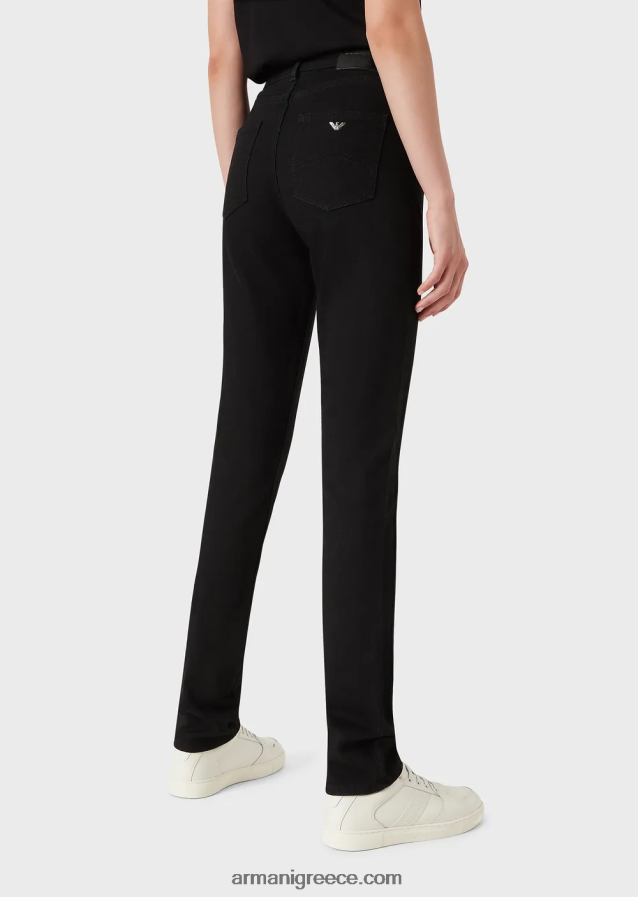γυναίκες Armani j18 τζιν με ψηλόμεσο skinny-fit ξεπλυμένο comfort-τζιν 4046R62771 μαύρος
