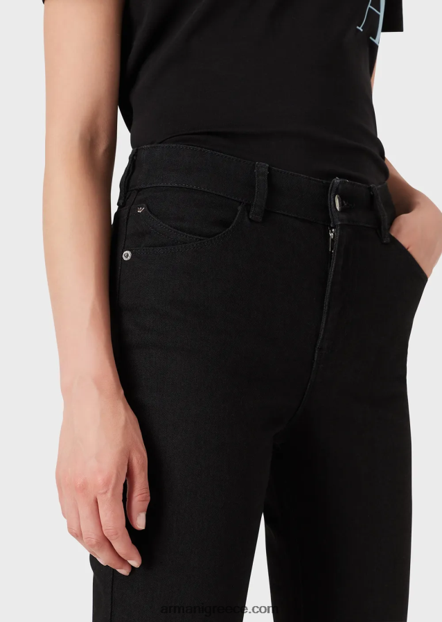 γυναίκες Armani j18 τζιν με ψηλόμεσο skinny-fit ξεπλυμένο comfort-τζιν 4046R62771 μαύρος