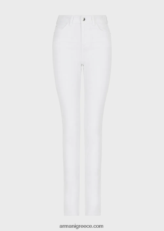 γυναίκες Armani j18 ψηλόμεσο skinny-leg τζιν σε comfort bull-denim 4046R62773 άσπρο