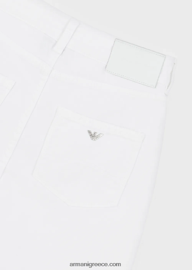 γυναίκες Armani j18 ψηλόμεσο skinny-leg τζιν σε comfort bull-denim 4046R62773 άσπρο