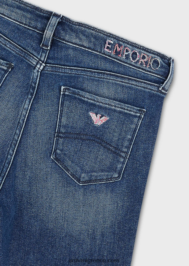 γυναίκες Armani j20 ψηλόμεσο τζιν τζιν με σούπερ πέτρινη εφαρμογή 4046R62749 μέτριο μπλε