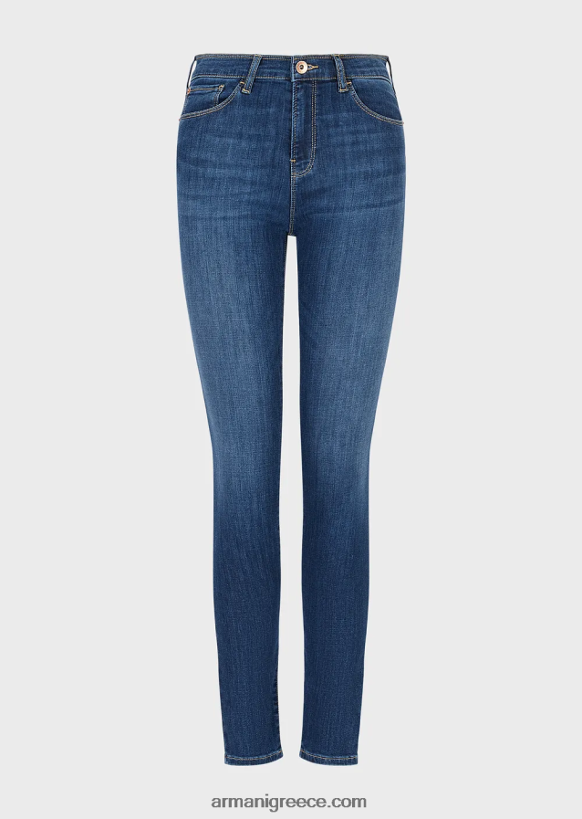γυναίκες Armani j20 ψηλόμεσο, σούπερ στενό τζιν σε τζιν τεντσελ 4046R62750 σκούρο μπλε