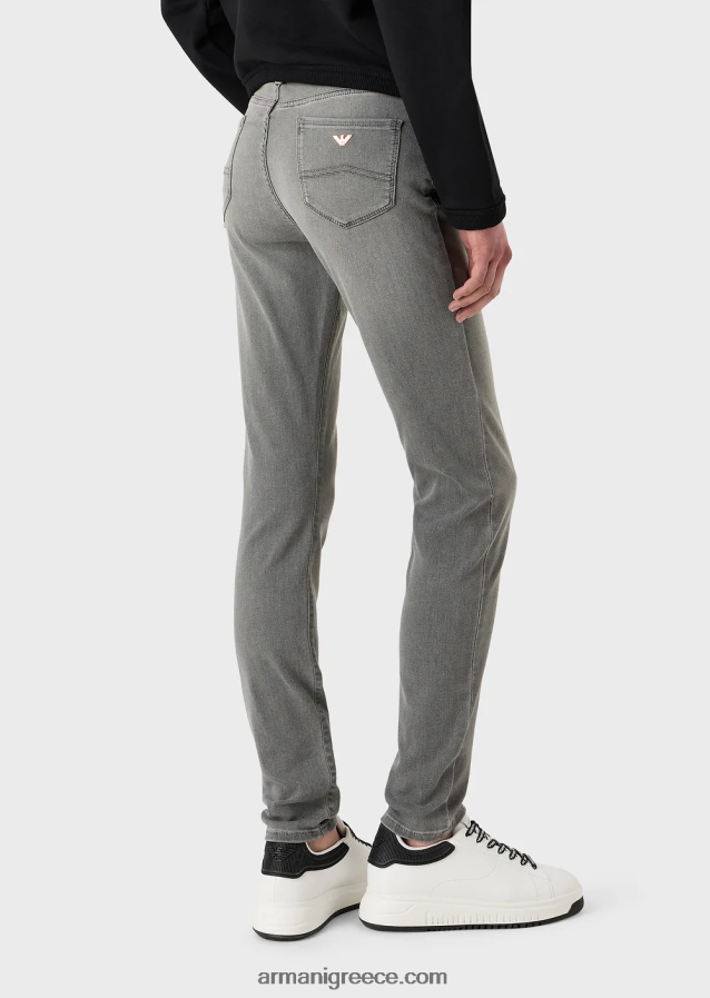 γυναίκες Armani j20 ψηλόμεσο, σούπερ στενό τζιν σε τζιν τεντσελ 4046R62751 γκρί
