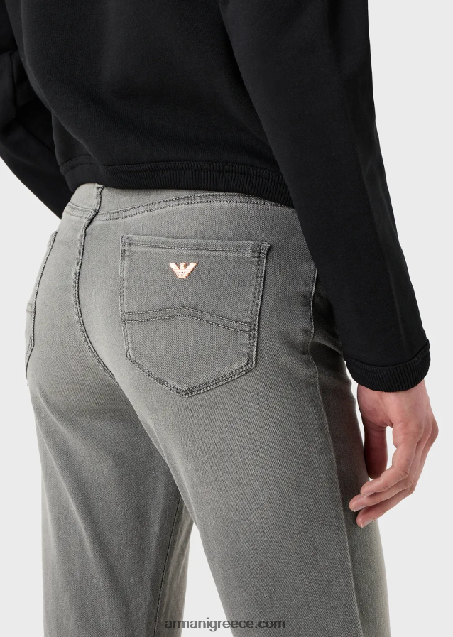 γυναίκες Armani j20 ψηλόμεσο, σούπερ στενό τζιν σε τζιν τεντσελ 4046R62751 γκρί