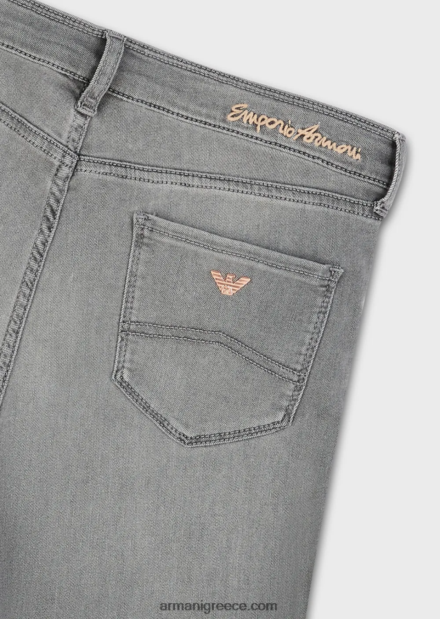 γυναίκες Armani j20 ψηλόμεσο, σούπερ στενό τζιν σε τζιν τεντσελ 4046R62751 γκρί