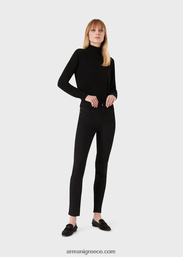 γυναίκες Armani j20 τζιν τζιν με ψηλόμεσο, σούπερ στενό πόδι 4046R62767 μαύρος
