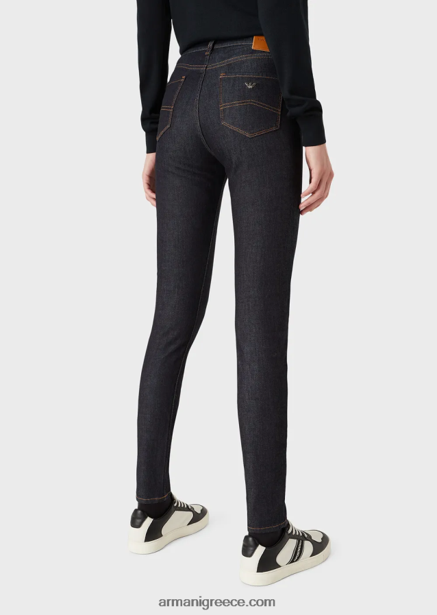 γυναίκες Armani Τζιν j20 με ψηλόμεσο, σούπερ στενό τζιν σε τζιν μερσερίντ 4046R62769 ναυτικό μπλε