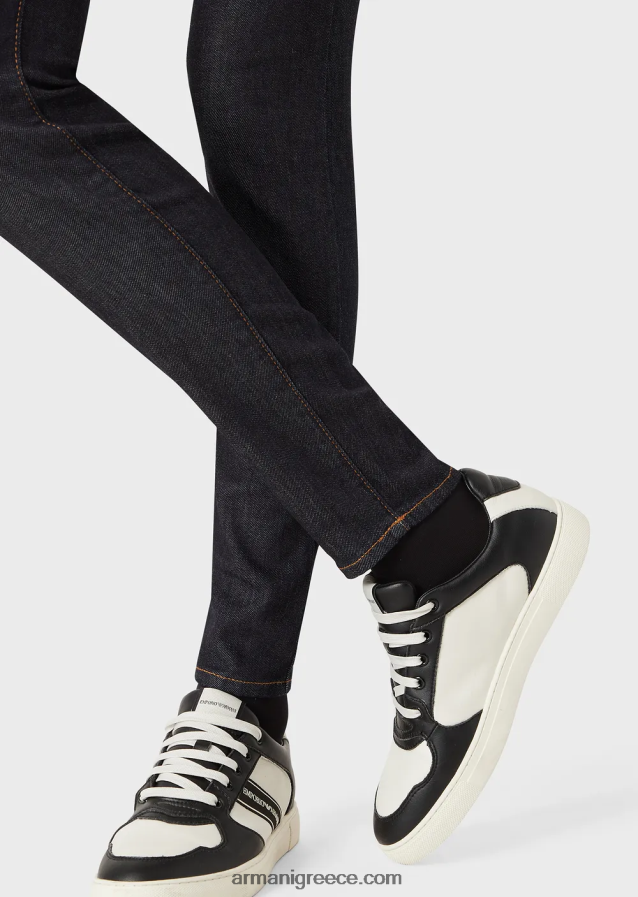 γυναίκες Armani Τζιν j20 με ψηλόμεσο, σούπερ στενό τζιν σε τζιν μερσερίντ 4046R62769 ναυτικό μπλε