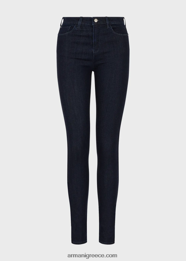 γυναίκες Armani j20 τζιν lyocell με ψηλόμεσο, σούπερ στενό πόδι 4046R62770 σκούρο μπλε