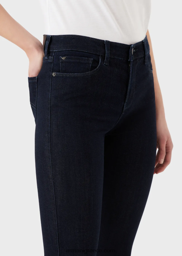 γυναίκες Armani j20 τζιν lyocell με ψηλόμεσο, σούπερ στενό πόδι 4046R62770 σκούρο μπλε