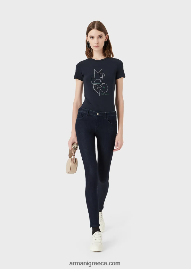 γυναίκες Armani j28 τζιν με μεσαία μέση, σούπερ στενό τζιν σε τζιν με μείγμα βισκόζης 4046R62775 τζην