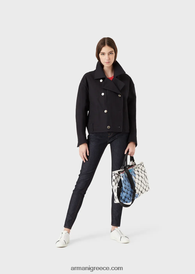 γυναίκες Armani j28 τζιν με μεσαία μέση, σούπερ στενό τζιν σε τζιν μερσερίντ 4046R62776 ναυτικό μπλε