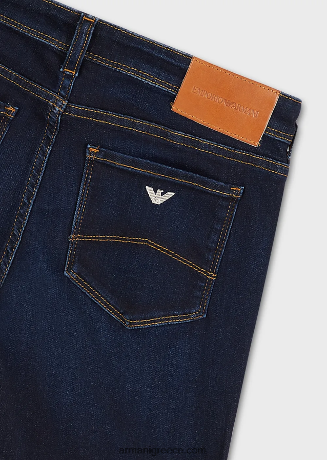 γυναίκες Armani j28 τζιν lyocell με μεσαία μέση, σούπερ στενό πόδι 4046R62774 σκούρο μπλε