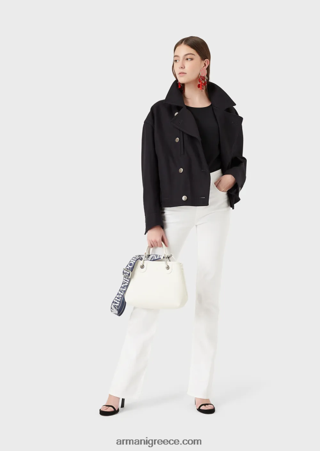 γυναίκες Armani j47 μεσαίο ψηλόμεσο, ανοιχτό πόδι, comfort bull τζιν 4046R62765 άσπρο