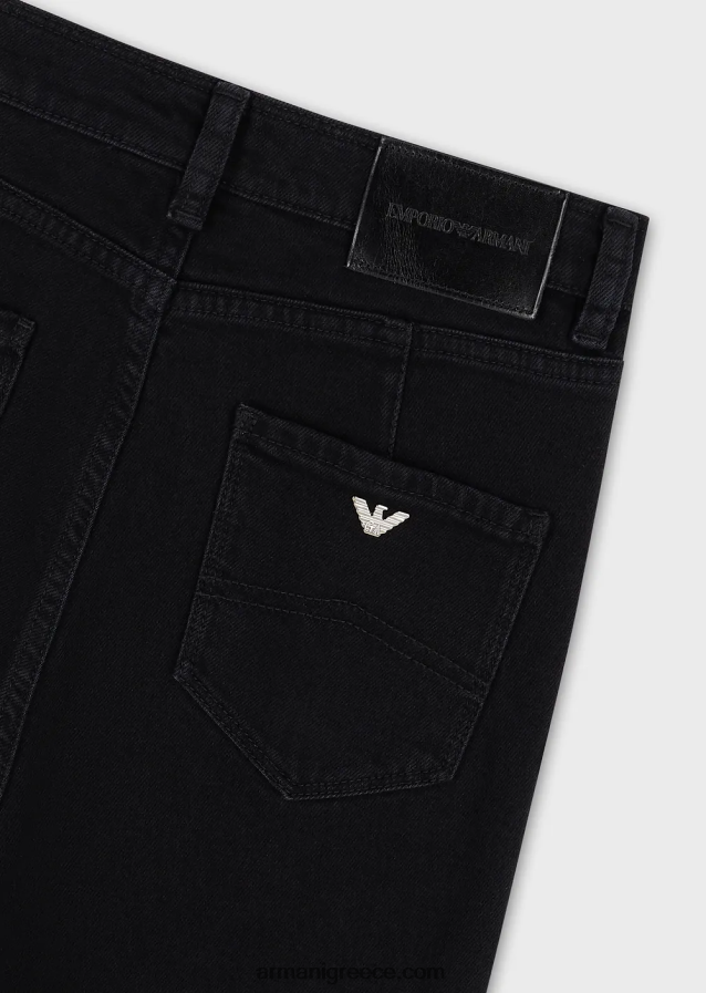 γυναίκες Armani j64 πολύ ψηλόμεσο, σούπερ στενό τζιν σε ξεπλυμένο τζιν άνεσης 4046R62777 μαύρος
