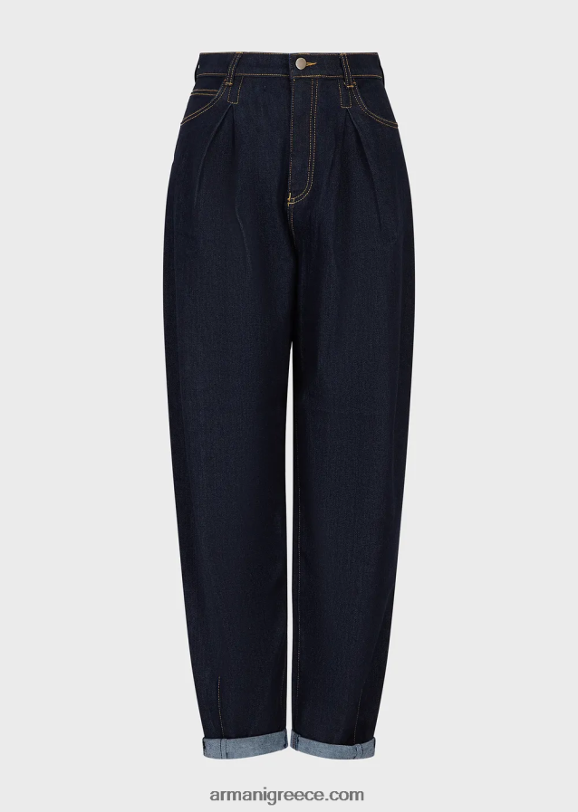 γυναίκες Armani Τζιν j97 με πιέτες godet σε απαλό comfort denim 4046R62759 σκούρο μπλε