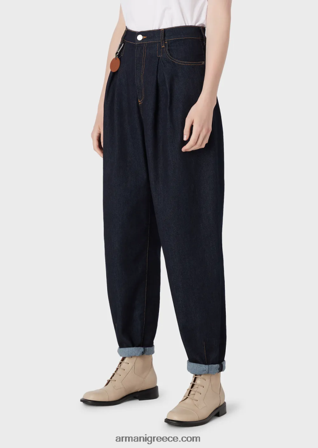 γυναίκες Armani Τζιν j97 με πιέτες godet σε απαλό comfort denim 4046R62759 σκούρο μπλε