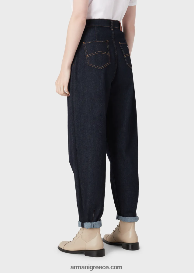 γυναίκες Armani Τζιν j97 με πιέτες godet σε απαλό comfort denim 4046R62759 σκούρο μπλε