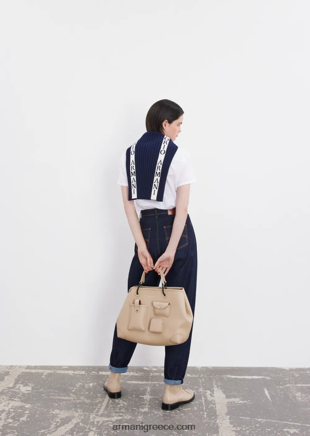 γυναίκες Armani Τζιν j97 με πιέτες godet σε απαλό comfort denim 4046R62759 σκούρο μπλε