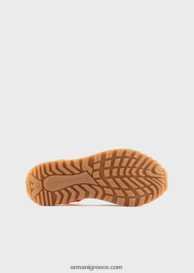 γυναίκες Armani βιώσιμη συλλογή αθλητικών παπουτσιών με διάτρητο ανακυκλωμένο δέρμα 4046R6574