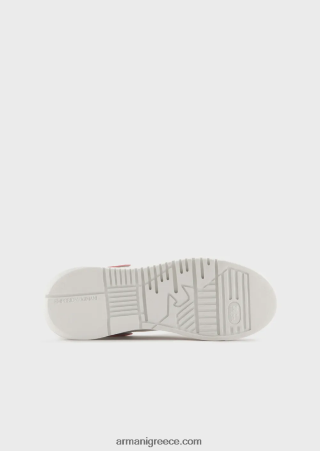 γυναίκες Armani sneakers από δέρμα νάπα με λογότυπο στην πλάτη 4046R6555 λευκό λογότυπο