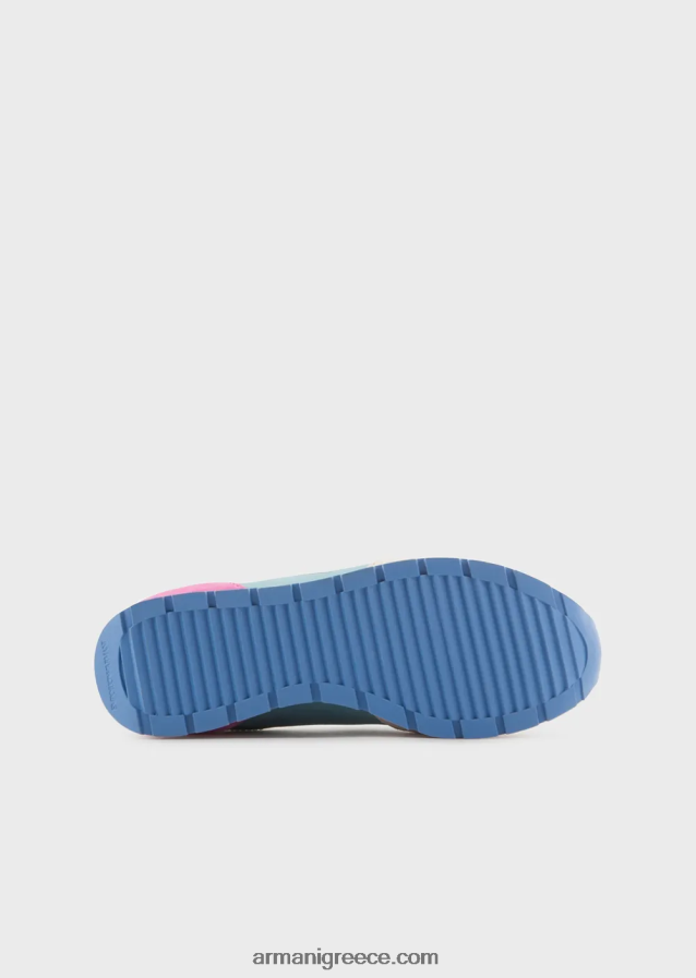 γυναίκες Armani sneakers σουέντ και νάιλον με υπερμεγέθη αετό 4046R6563 πολύχρωμο