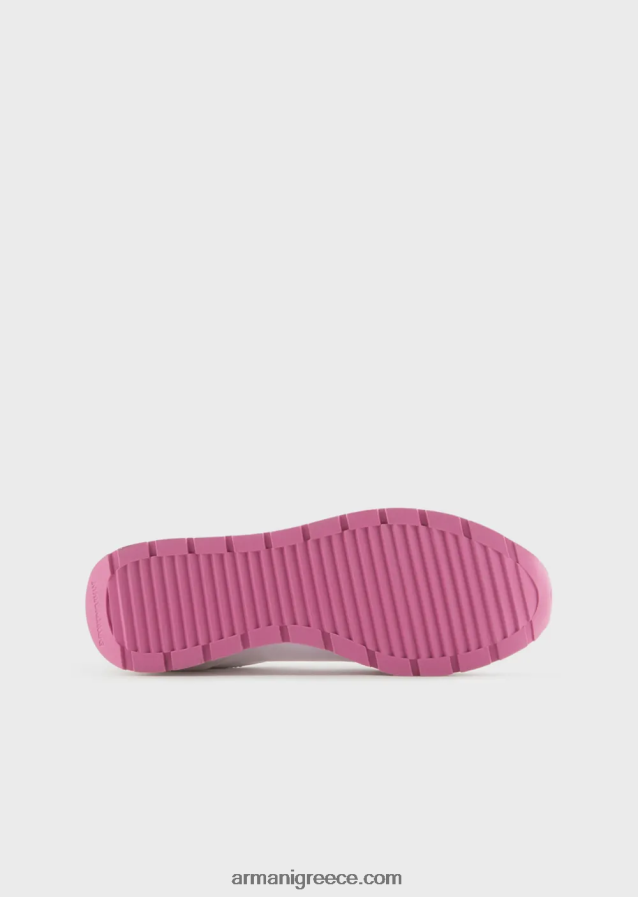 γυναίκες Armani sneakers σουέντ και νάιλον με υπερμεγέθη αετό 4046R6564 ροζ