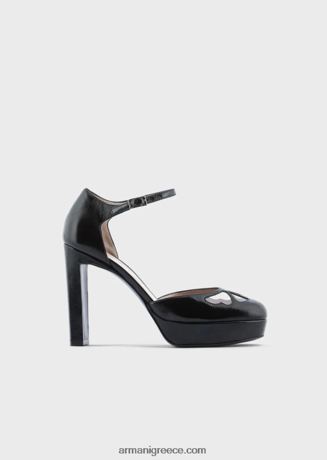 γυναίκες Armani παπούτσια δικαστηρίου πλατφόρμας από λουστρίνι 4046R6505 άσπρο