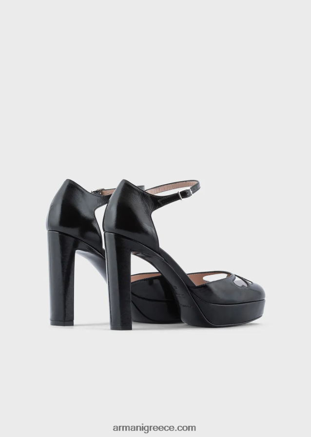 γυναίκες Armani παπούτσια δικαστηρίου πλατφόρμας από λουστρίνι 4046R6505 άσπρο