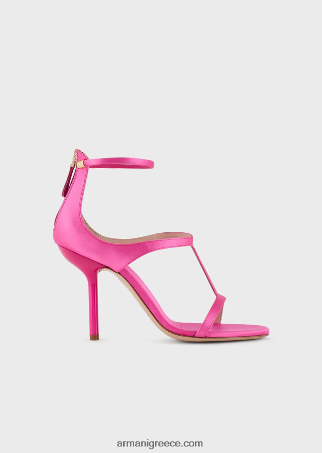 γυναίκες Armani σατέν t-σανδάλια με γόβες στιλέτο 4046R6520 φουξία
