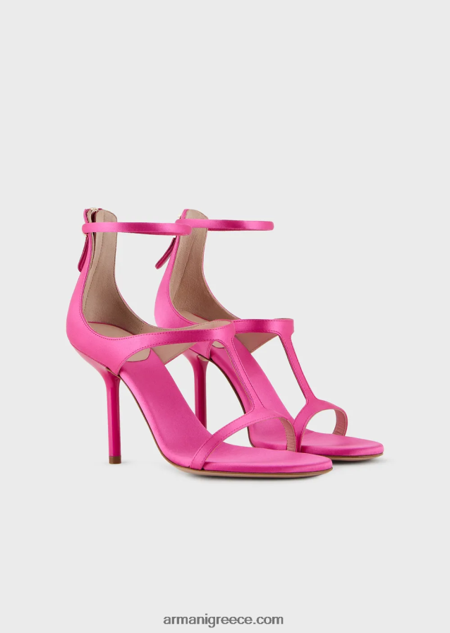 γυναίκες Armani σατέν t-σανδάλια με γόβες στιλέτο 4046R6520 φουξία